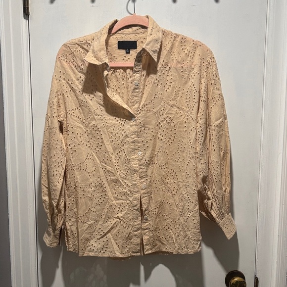 NILI LOTAN Andree eyelet button down blouse - Picture 1 of 5